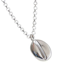 pendentif grain de café argent